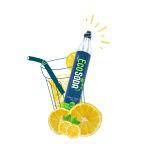 Image bouteille ÉcoSoda avec citron jaune